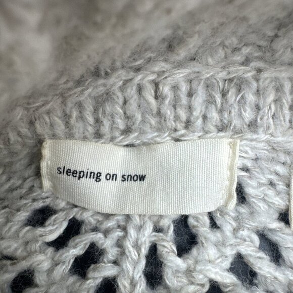 SLEEPING ON SNOW Women’s Cream Eldora Wool Blend Turtleneck Chunky Sweater Sz S - Picture 5 of 9